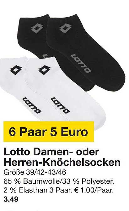 Lotto Damen- oder Herren-Knöchelsocken