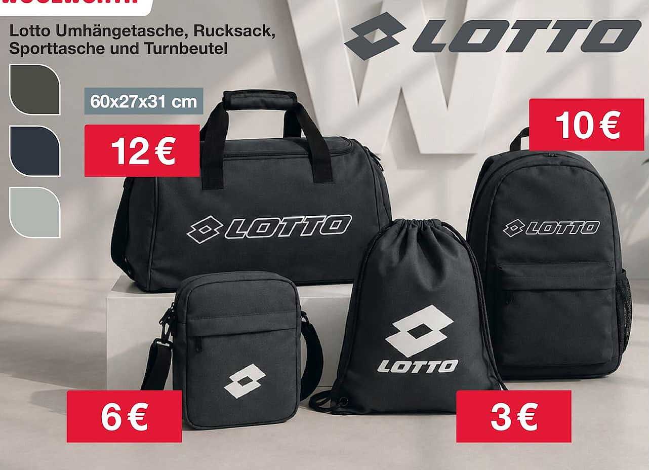 Lotto Umhängetasche, Rucksack, Sporttasche und Turnbeutel