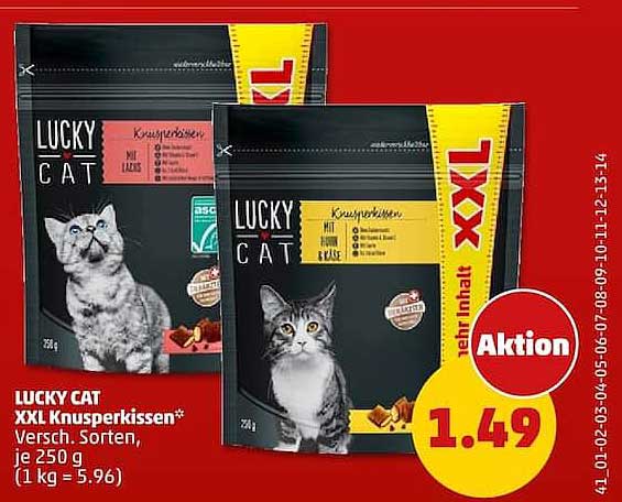 LUCKY CAT XXL Knusperkissen* Versch. Sorten, je 250 g (1 kg = 5.96)