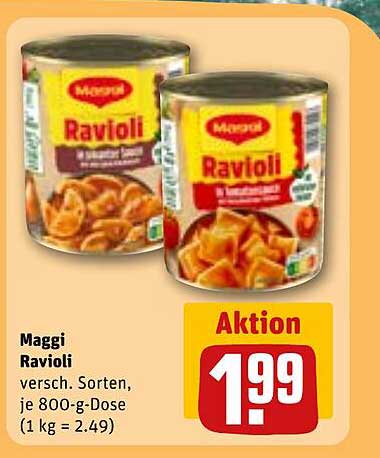 Maggi Ravioli versch. Sorten, je 800-g-Dose (1 kg = 2.49)