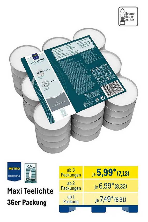 Maxi Teelichte 36er Packung