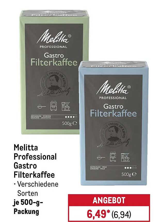 Melitta Professional Gastro Filterkaffee • Verschiedene Sorten je 500-g-Packung