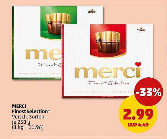 MERCI Finest Selection* Versch. Sorten, je 250 g (1 kg = 11.96)