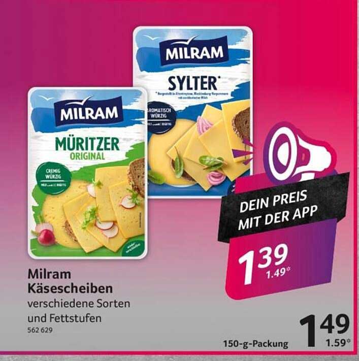 Milram Käsescheiben verschiedene Sorten und Fettstufen