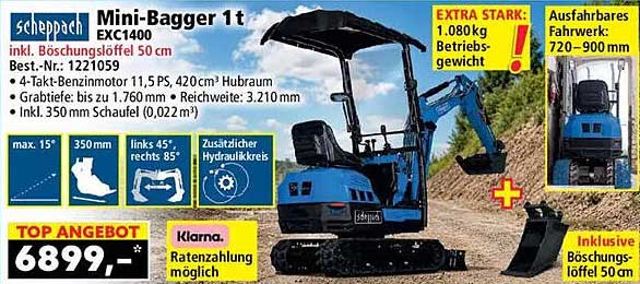Mini-Bagger 1t EXC1400