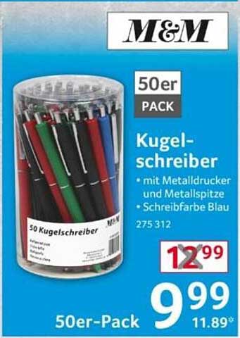 M&M 50er Pack Kugelschreiber