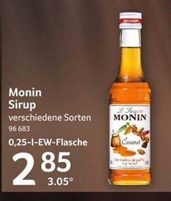 Monin Sirup verschiedene Sorten 96 683 0,25-l-EW-Flasche