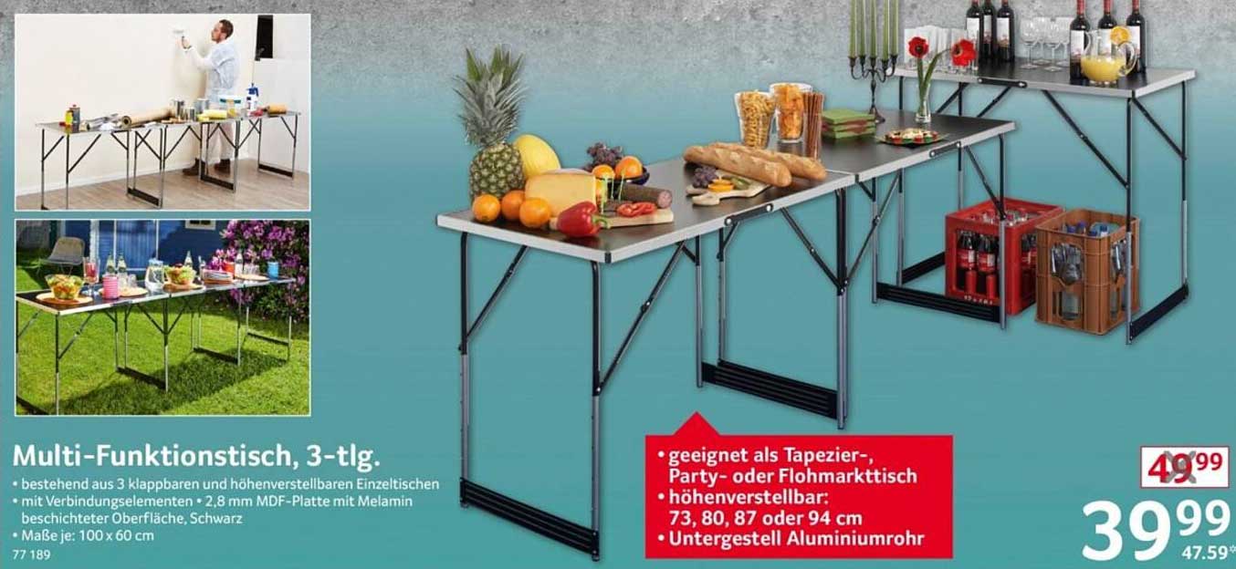 Multi-Funktionstisch, 3-tlg.