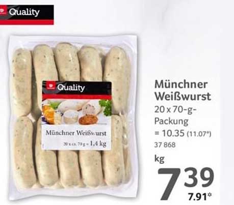 Münchner Weißwurst 20 x 70-g-Packung