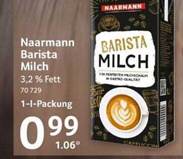 Naarmann Barista Milch 3,2 % Fett 70 729 1-l-Packung