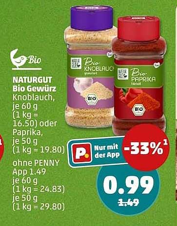 NATURGUT Bio Gewürz Knoblauch, je 60 g Bio-Paprika, je 50 g