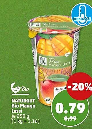 NATURGUT Bio Mango Lassi je 250 g (1 kg = 3.16)