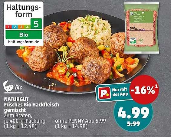 NATURGUT Frisches Bio Hackfleisch gemischt