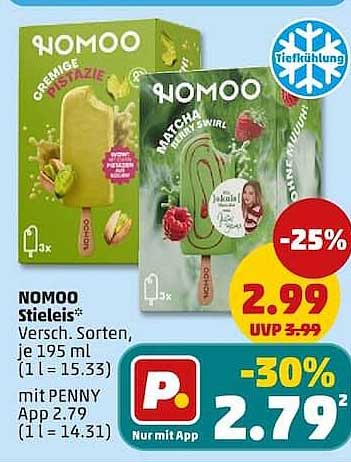 NOMOO Stieleis Versch. Sorten, je 195 ml