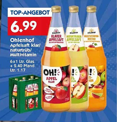 Ohlenhof Apfelsaft klar/ naturtrüb/ Multivitamin