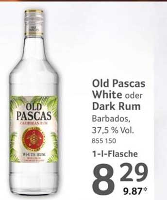 Old Pascas White oder Dark Rum