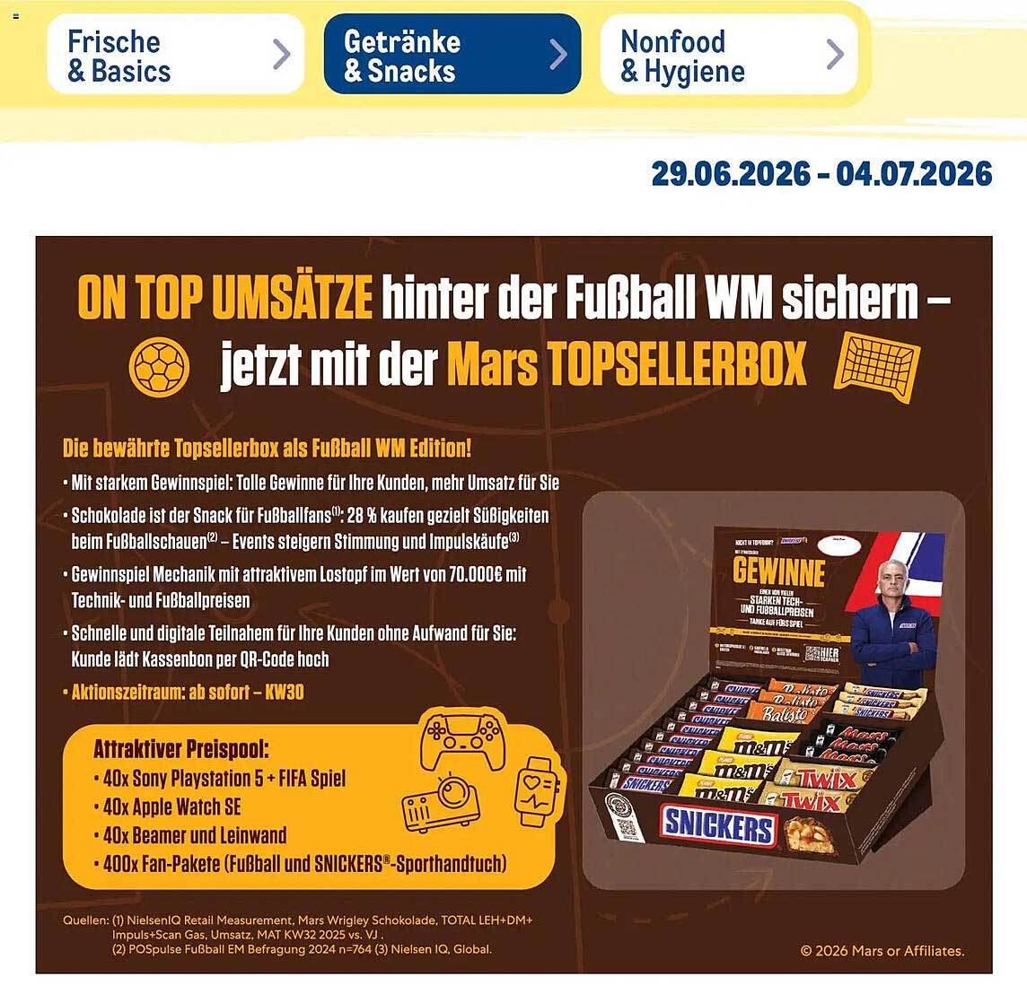 ON TOP UMSÄTZE hinter der Fußball WM sichern – jetzt mit der Mars TOPSELLERBOX