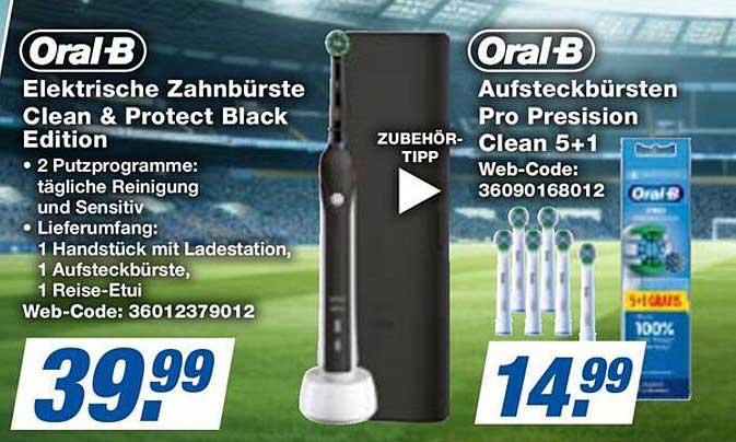 Oral-B Elektrische Zahnbürste Clean & Protect Black Edition