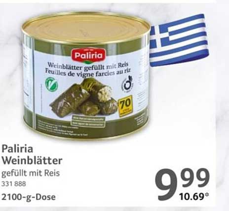 Paliria Weinblätter gefüllt mit Reis
