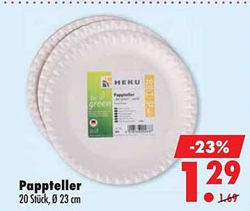 Pappteller 20 Stück, Ø 23 cm