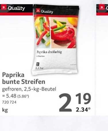 Paprika bunte Streifen gefroren, 2,5-kg-Beutel