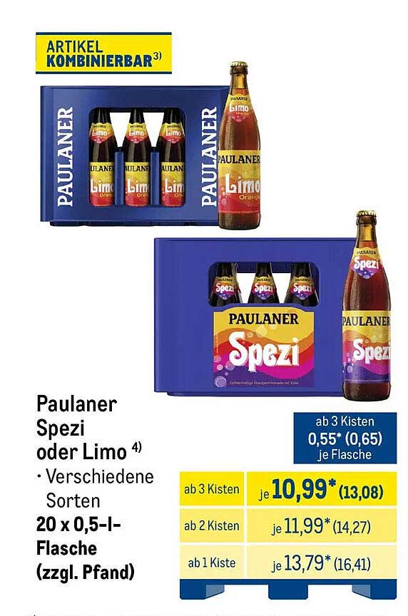 Paulaner Spezi oder Limo