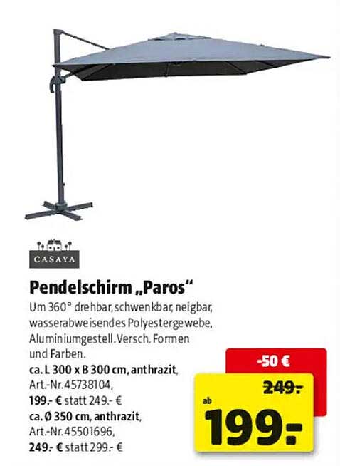 Pendelschirm „Paros“