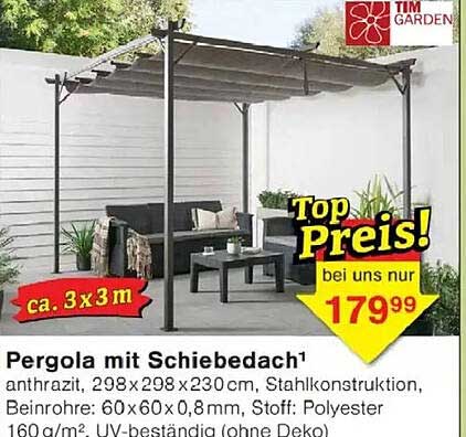 Pergola mit Schiebedach