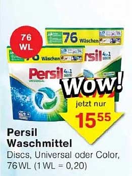 Persil Waschmittel Discs, Universal oder Color, 76WL (1 WL = 0,20)