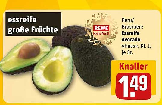 Peru/Brasilien: Essreife Avocado »Hass«, Kl. I, je St.