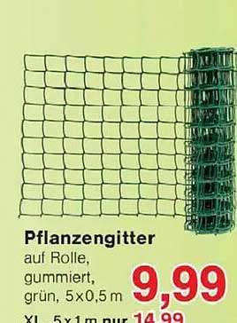 Pflanzengitter auf Rolle, gummiert, grün, 5 x 0,5 m