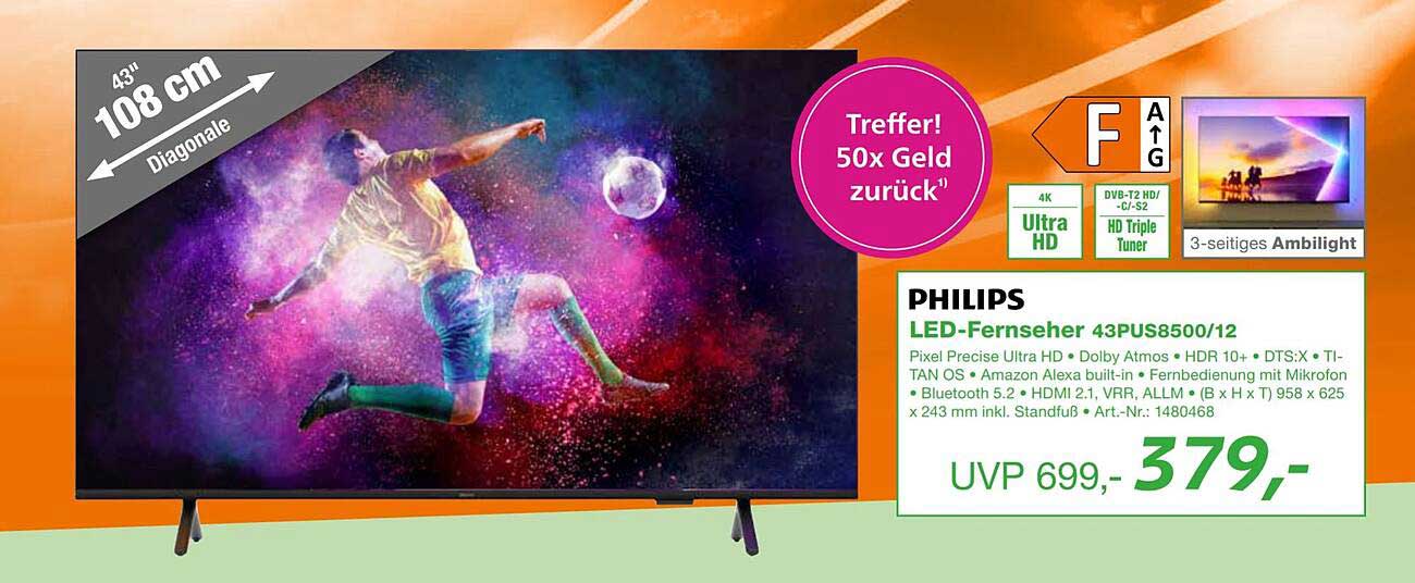 PHILIPS LED-Fernseher 43PUS8500/12