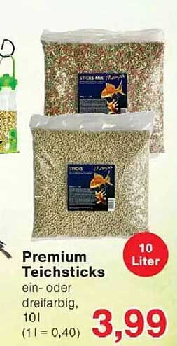 Premium Teichsticks ein- oder dreifarbig, 10 l