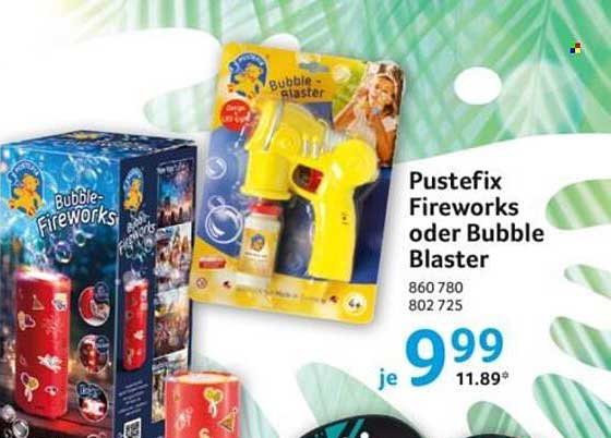 Pustefix Fireworks oder Bubble Blaster