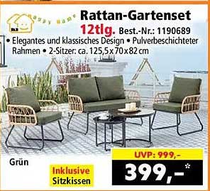 Rattan-Gartenset 12tlg.