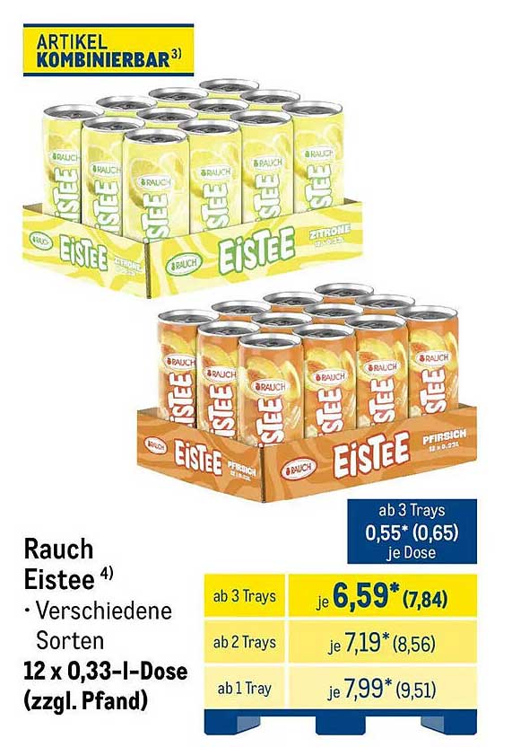 Rauch Eistee - Verschiedene Sorten 12 x 0,33-l-Dose (zzgl. Pfand)