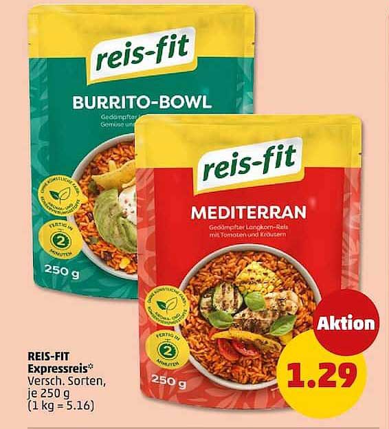 reis-fit Expressreis* Versch. Sorten, je 250 g (1 kg = 5.16)