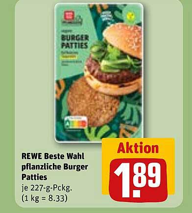 REWE Beste Wahl pflanzliche Burger Patties