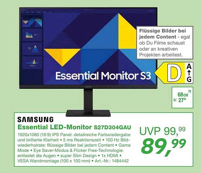 Samsung Essential LED-Monitor S27D304GAU