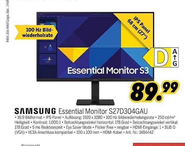 Samsung Essential Monitor S27D304GAU