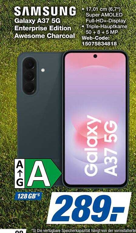 SAMSUNG Galaxy A37 5G Enterprise Edition Awesome Charcoal