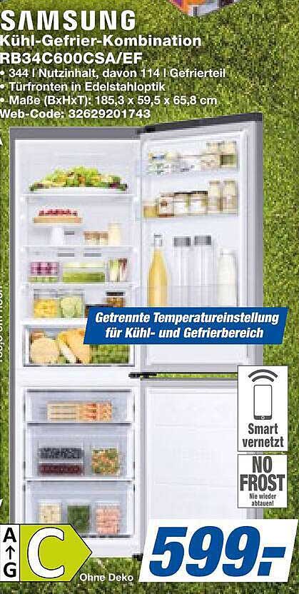 SAMSUNG Kühl-Gefrier-Kombination RB34C600CSA/EF