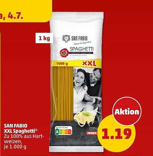 SAN FABIO XXL Spaghetti* Zu 100% aus Hartweizen, je 1.000 g
