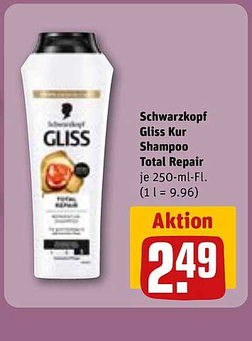 Schwarzkopf Gliss Kur Shampoo Total Repair je 250-ml-Fl. (1 l = 9.96)
