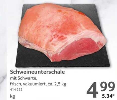 Schweineunterschale mit Schwarte, frisch, vakuumiert, ca. 2,5 kg