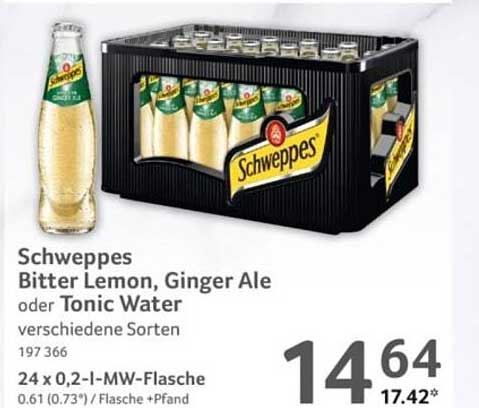 Schweppes Bitter Lemon, Ginger Ale oder Tonic Water