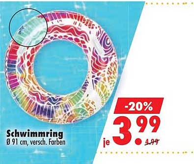 Schwimmring Ø 91 cm, versch. Farben