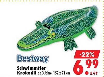 Schwimmtier Krokodil ab 3 Jahre, 152 x 71 cm