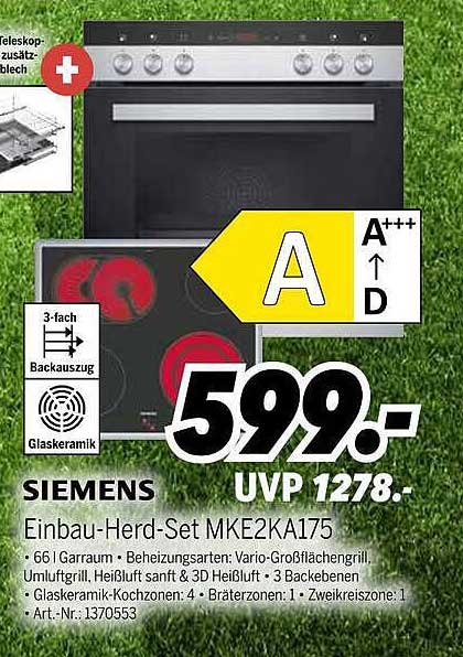 SIEMENS Einbau-Herd-Set MKE2KA175
