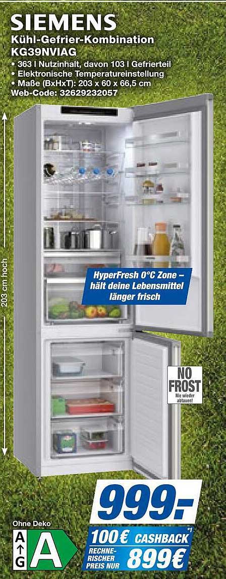 SIEMENS Kühl-Gefrier-Kombination KG39NVIAG
